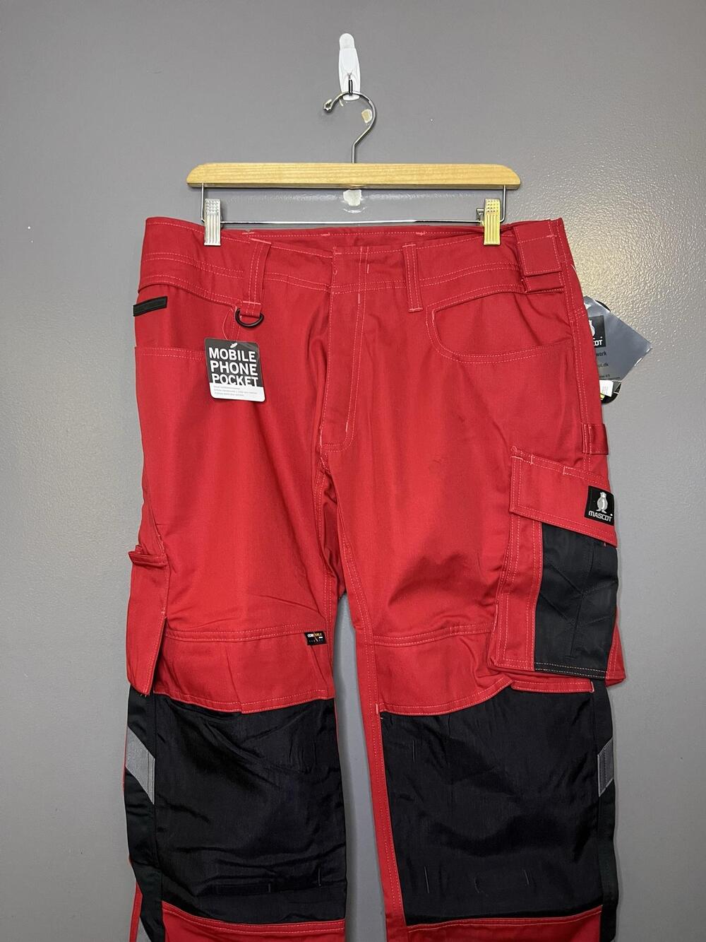Mascot Cargo Pants Mens 37x30 Red Mannheim Knee Pad Reflective 12679-442-0209
